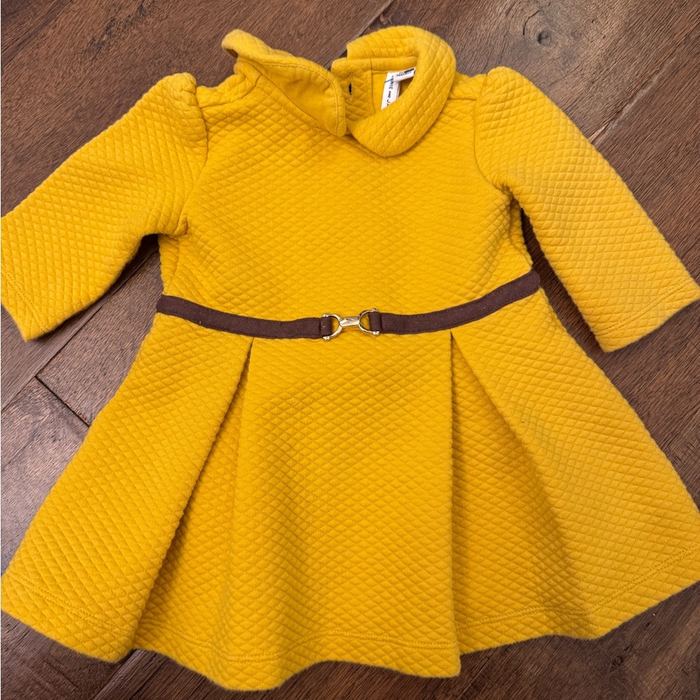 Janie and Jack Yellow Quilted Baby Outfit